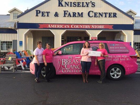 Annual donation from our "Save the tatas" Trail Ride