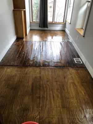 After: Cleaned hardwood flooring