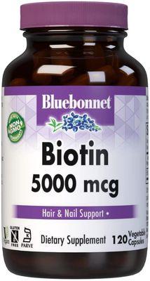 Bluebonnet Biotin 5000 mcg 120 vegetable capsules, upc# 743715004481
 In stock, email or call for pricing.