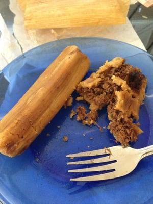 New item pork sriracha tamales next to the hot dogs. Not spicy but pretty good.