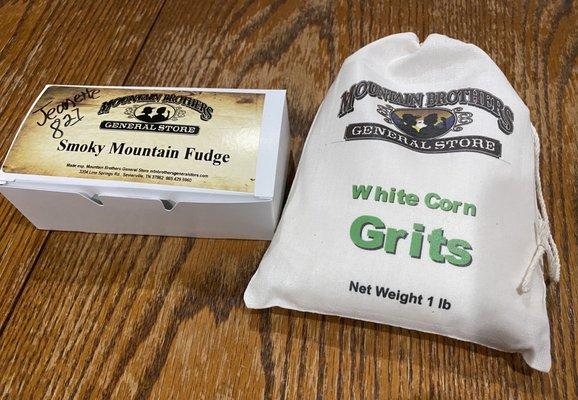 Fudge and White Corn Grits