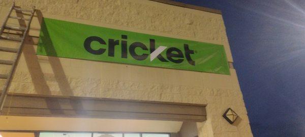 Finished putting up this banner for cricket wireless