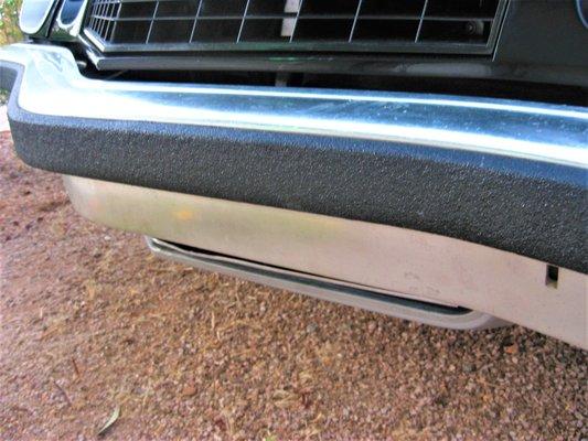 Front  rubber bumper insert sprayed with Tuff Skin