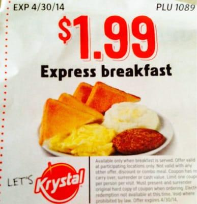 $1.99 Express breakfast