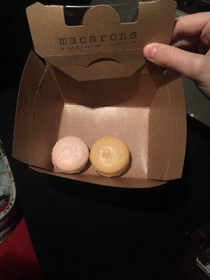 Salted butter caramel and vanilla macarons.