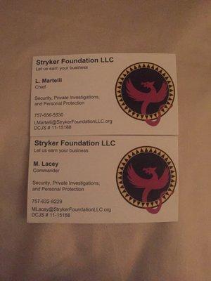 Business cards...