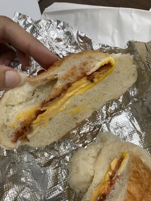 Bacon egg and cheese. Mostly bread.