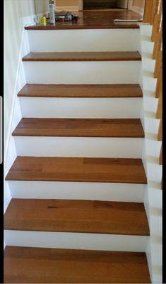 Hardwood staircase.