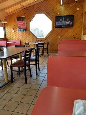 Dining area with TV.