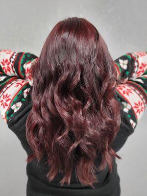 Red violet haircolor