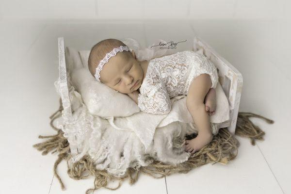 Newborn Session Posed Baby Girl.