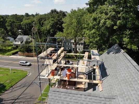 TOOK DOWN AND REBUILT TWO CHIMNEYS NORWALK