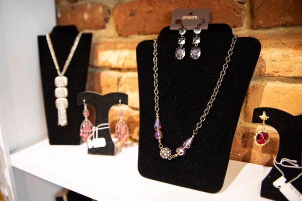 Vintage inspired necklaces and earrings in our costume jewelry section.