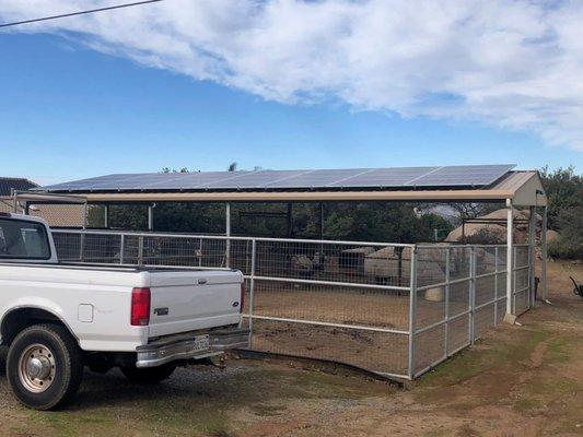 Metal roof solar install, take advantage of your horse stalls