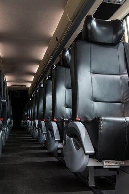 Inside one of Big Red Bullet's buses