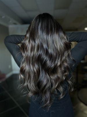 Balayage dark brown 
A balayage is perfect for anyone that is wanting a settle change and a hair color with very low maintenance