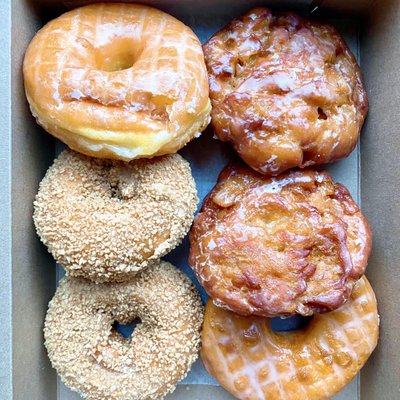 Apple Fritter, Honey Dip, Butternut Crunch Donuts