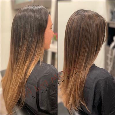 Blending Grown Out Sunkissed Highlights & Cut Before & After