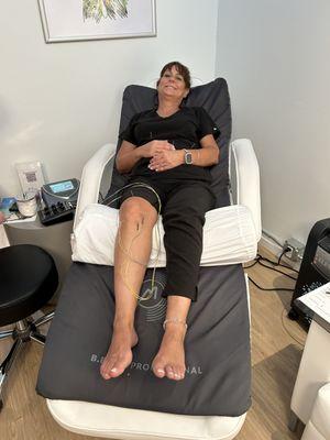 This is a BEMER treatment. It helps you get better blood distribution throughout your body. That improves whole body oxygenation.