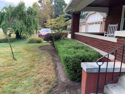 Fresh clean edge, clean bed and trimmed bushes and trees...... ready for mulch