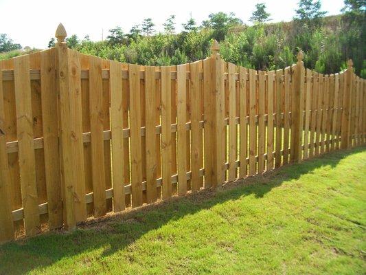 New Wood Fence by Premier Fencing, Inc.