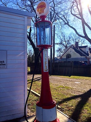 An old Shell gas pump