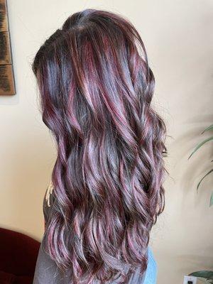 Long layers/ multi-dimensional creative color