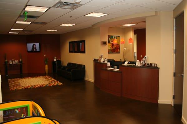 Our comfortable and modern waiting room is geared for your visit.  Complete with Wifi, bottled water, and HGTV!