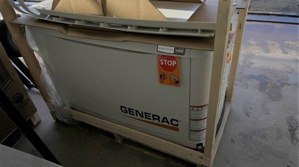 Uncrating a 24KW Backup Generator