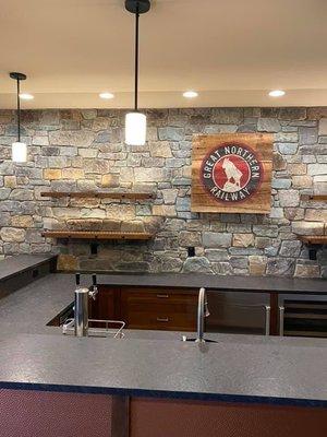 New Ski Lodge Home Bar Just Completed in Whitefish, Montana