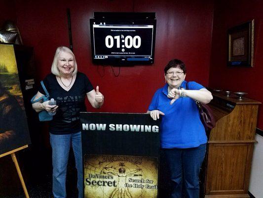 Thumbs up for the fun. Thumbs down because we didn't make it!  Highly recommended!  ~ Carol R. From Glendale & Sandee S. Visiting from Ohio