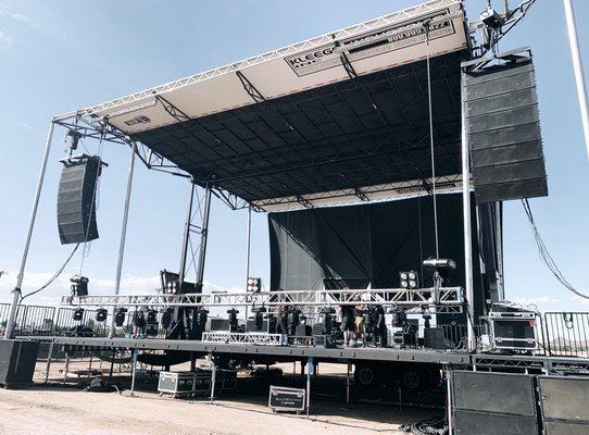 Soundskilz setting up Main stage for the 2019 SBC Fair