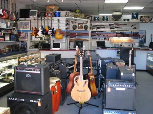 Guitars and Amps.