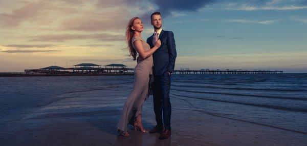 Engaged couple at MS Gulf Coast