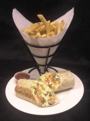 This weekend Bistreaux at the Bank is doing a Sausage/Egg and Cheese Burrito Platter for $8.95...