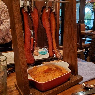 Candied bacon and cornbread