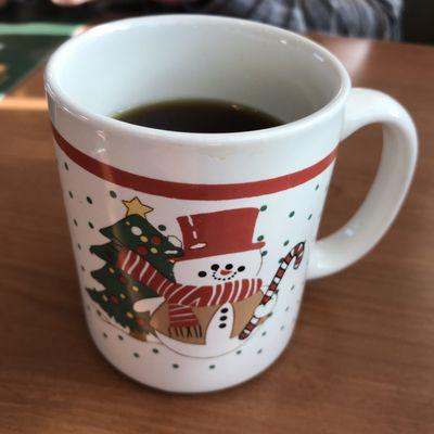 Coffee in the cutest Christmas mug