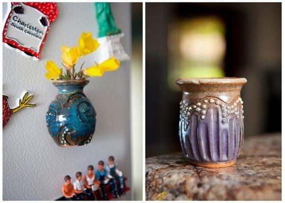 Fridge bud vase and toothpick holder