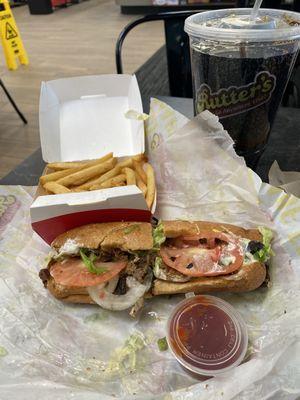 What $10 got me for lunch today. 6" sub, large fries and large coke.