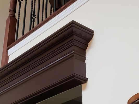 Hardwood doorway pediments with egg and dart cornice