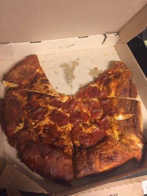 Flattened/Burnt Stuffed Crust