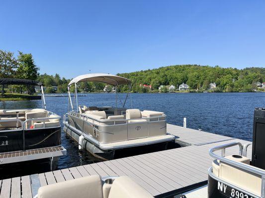 View from the docks and pontoon boats.