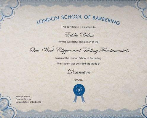 Barbering class in London 2017