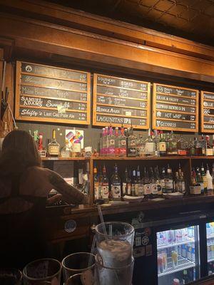 Bar area with a great beer selection.