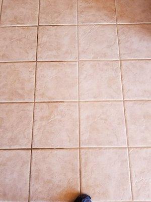 Porcelien tile and grout side by side comparison