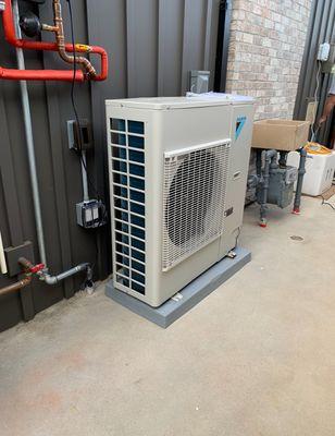 Sleek 5-ton Daikin Heat Pump condenser at a high end custom home!