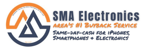 SMA Electronics Logo. Area's #1 Buyback Service. Same-Day-Cash for iPhones, Smartphones & Electronics.