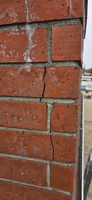 cracked bricks - get these repaired to prevent further damage