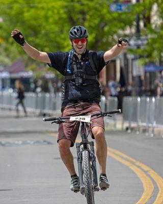 A biker from a sporting event