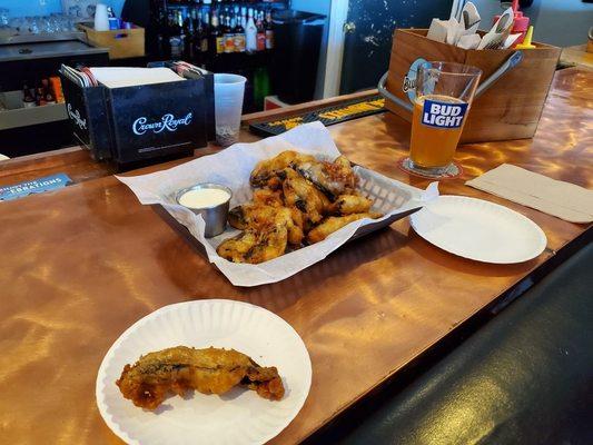 Beer battered portobello mushrooms